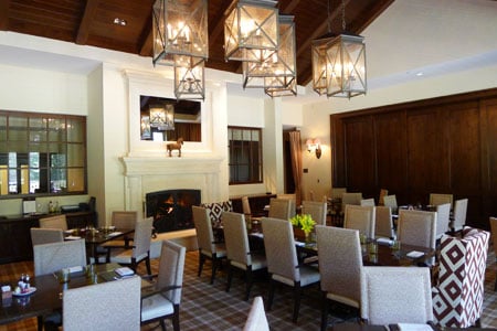 Apex at Montage Deer Valley presents an elegant dining setting with mountain views