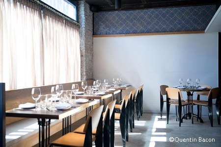 The dining room of Bar Bolonat in the West Village