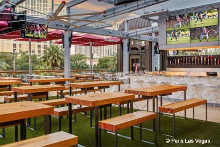 Las Vegas Strip's first rooftop bar and grill, located at Paris Las Vegas.