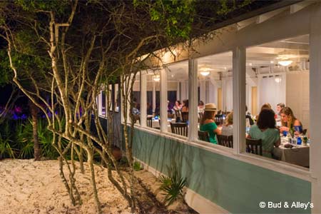 Bud & Alley's restaurant in Seaside, Florida, combines haute cuisine with beach-casual attire