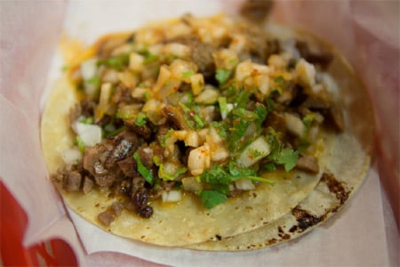 El Farolito serves huge burritos, overstuffed quesadillas and tacos late into the night.