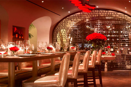 La Cave Wine & Food Hideaway in Wynn Las Vegas is intended to make you feel like you're dining in an exclusive wine cellar.