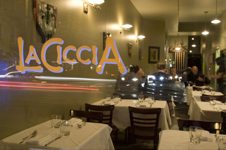 The dining room at La Ciccia in Noe Valley