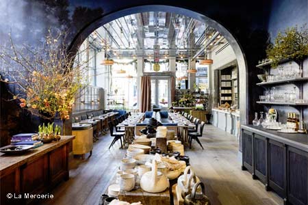 Impeccably designed French restaurant with an all-day menu in the Roman and Williams Guild furniture and design store in SoHo.