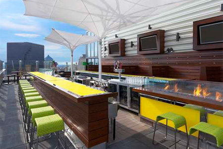 Enjoy striking downtown views and American cuisine at Three Sixty restaurant in St. Louis