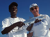 Bonefishing guide Fred Rolle and André Gayot
