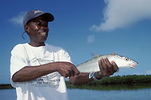 Bonefishing guide Fred Rolle