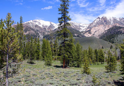 The scenic Boulder Mountains in Sun Valley, Idaho