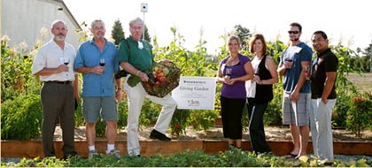 Woodbridge by Robert Mondavi employees enjoy harvest at the winery's very own Giving Garden, which produces fresh fruits and vegetables to support the local food bank