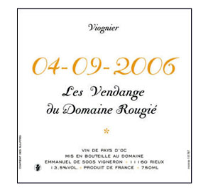 Domaine Rougie Les Vendanges 2006 Viognier, one of our Top 10 Father's Day Wines
