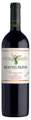 Montes Alpha 2009 Carmenere comprises 90 percent Carmenere and 10 percent Cabernet