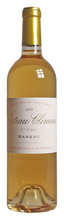 A bottle of Chateau Climens 2005 Premier Cru, our wine of the week