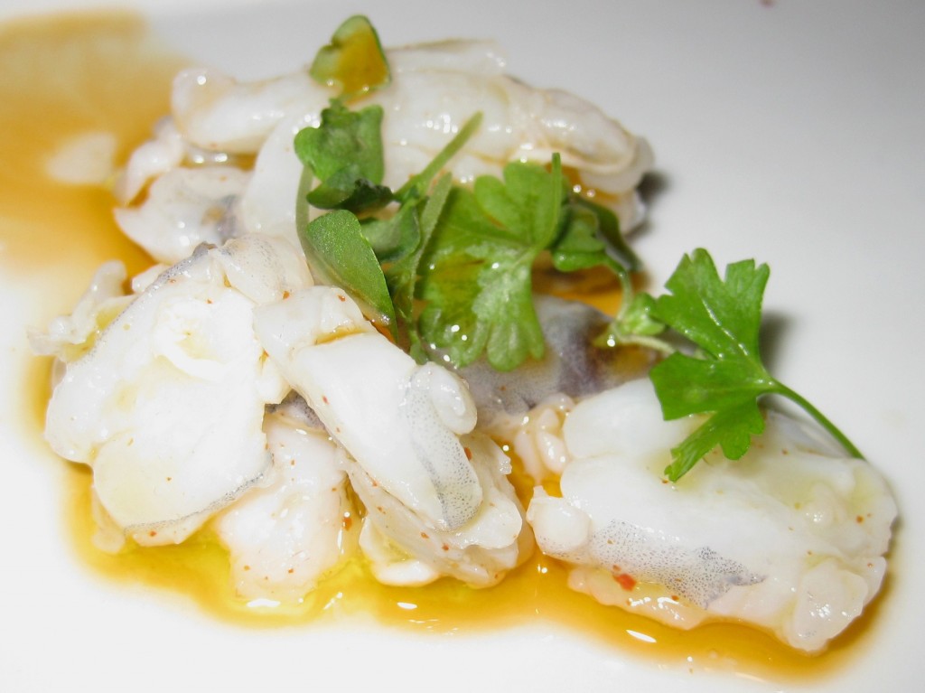Gamberoni Mexican Gulf shrimp with lemon & basil tomato oil