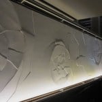 Cracked eggshell wall by interior designer Adam Tihany