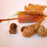 King Salmon with porcini mushrooms and pine nut butter