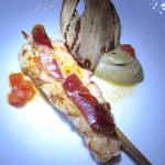 Seared langoustine with Iberico ham and bell pepper