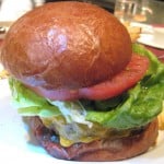 The beef burger at Bouchon Beverly Hills
