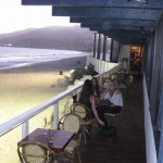 The balcony overlooking the beach at Gladstone's