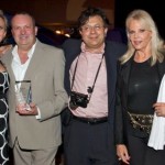 Honoree Jim Morrison, Mr. Ganguly, Carla Daly and Ishita Ganguly-Morrison with Sophie Gayot