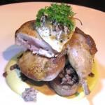 Manchester quail with chopped liver on toast