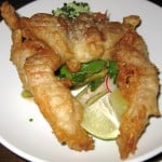 Soft shell crab with okra salad