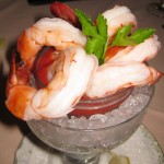 Jumbo shrimp cocktail with spicy cocktail sauce