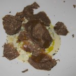 Risotto of Italian Umbria shaved black summer truffle with Weiser Farm white corn.