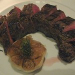 Juicy steak with baked garlic from BOA Steakhouse