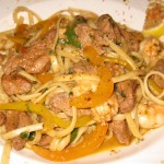 Duck and shrimp Avery Island pasta