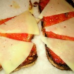 Pa'amb tomaquet, manchego cheese, Catalan style toasted bread, tomato