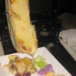 The raclette goes right into the plate