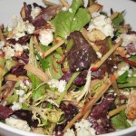 Apple salad with blue cheese and candied walnuts