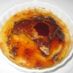 Sautéed foie gras with apple corn polenta brulée