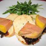 Duck foie gras terrine with plum chutney and country bread crostini