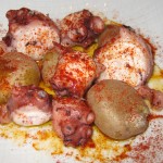 Pulpo a feira Maestro Alfonso: broiled octopus with pee wee potatoes pimentón and olive oil