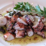 Grilled octopus: sashimi quality Mediterranean octopus, charcoal-broiled