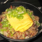 Oxtail fried rice: daikon, shiitake and bone marrow