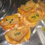 Sonoma sautéed foie gras served on crostini with extra virgin olive oil