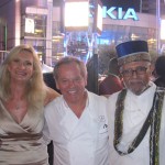 Mayor Antonio Villaraigosa, Sophie Gayot, Wolfgang Puck and his guest, Randy Jackson at the opening ceremony of the Los Angeles Food & Wine