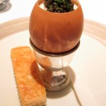 Egg Caviar: Soft poached egg, lemon crème fraîche and American caviar