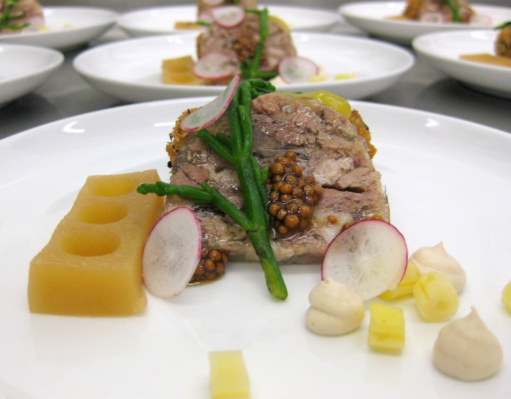 Head-to-Tail: radishes, wax beans, sea bean, brown butter, sweet & sour tangerine