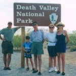 The Gayot family enriched with a grandson visiting with a GM Tahoe – from which the picture is taken - Death Valley in 2001