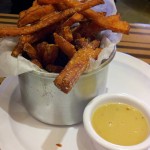 Sweet potato fries and horseradish mustard dip