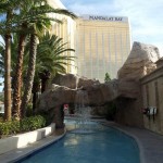 A view of Mandalay Bay Resort & Casino from the lazy river