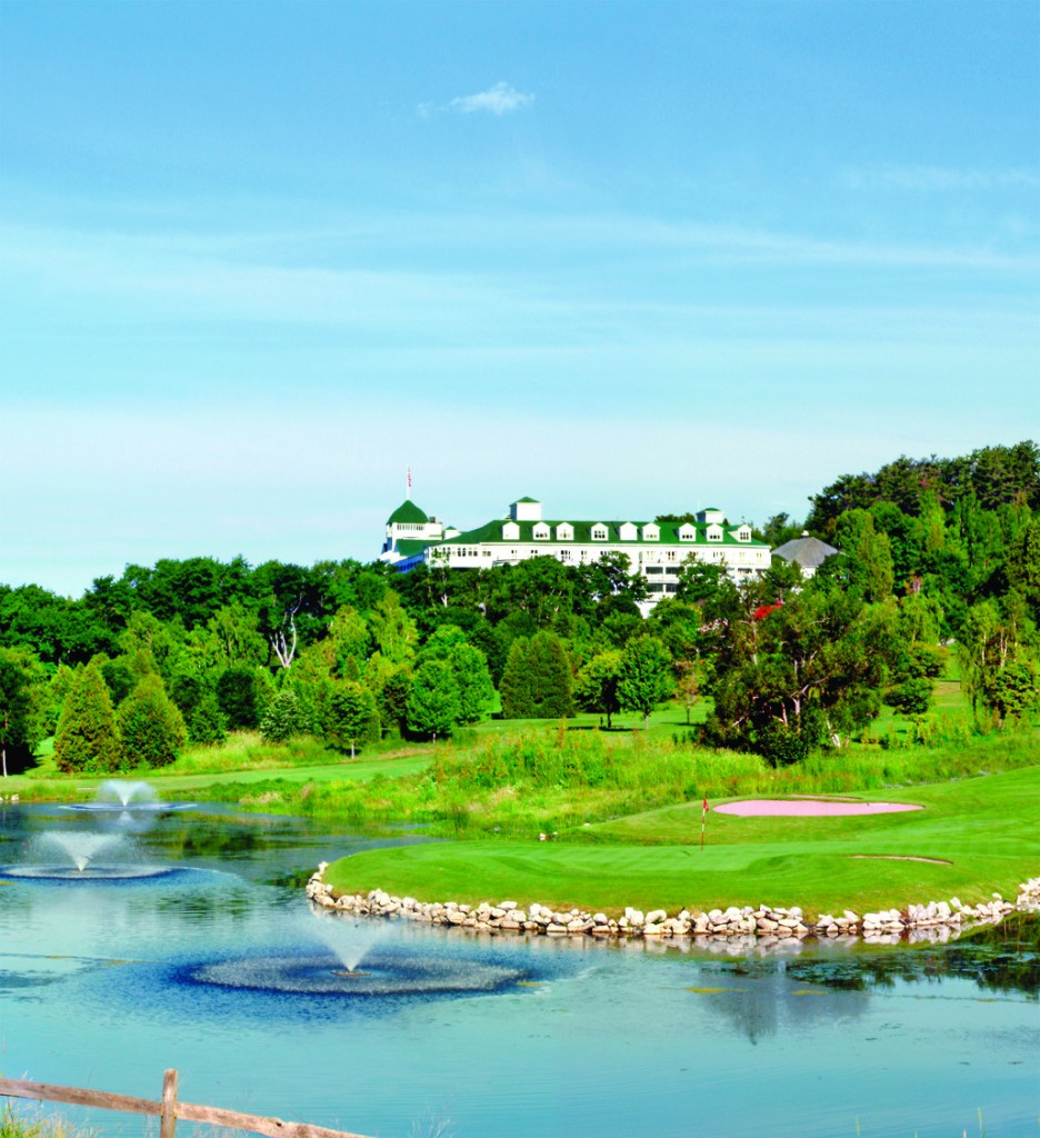 A view of the hotel from the golf course