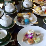 Sweet and savory snacks accompany tea service at the Grand Hotel