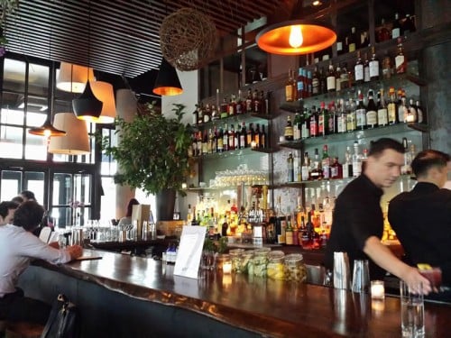 The bar at L'Apicio restaurant in New York City