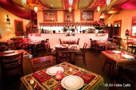 Dining room of All India Cafe in Pasadena, CA