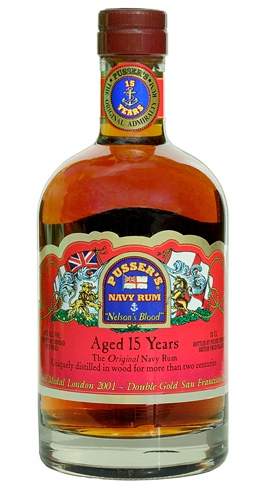 Pusser's Navy Rum Aged 15 Years imparts flavors of Brazil nuts, vanilla, oak and toffee