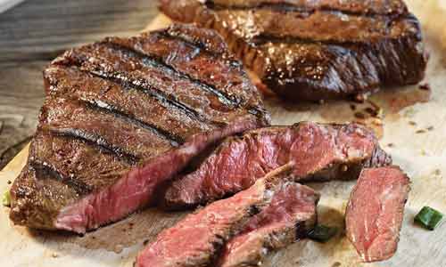 Flatiron steak is cut from the shoulder of the animal